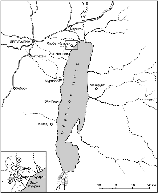 Карта района находок рукописей